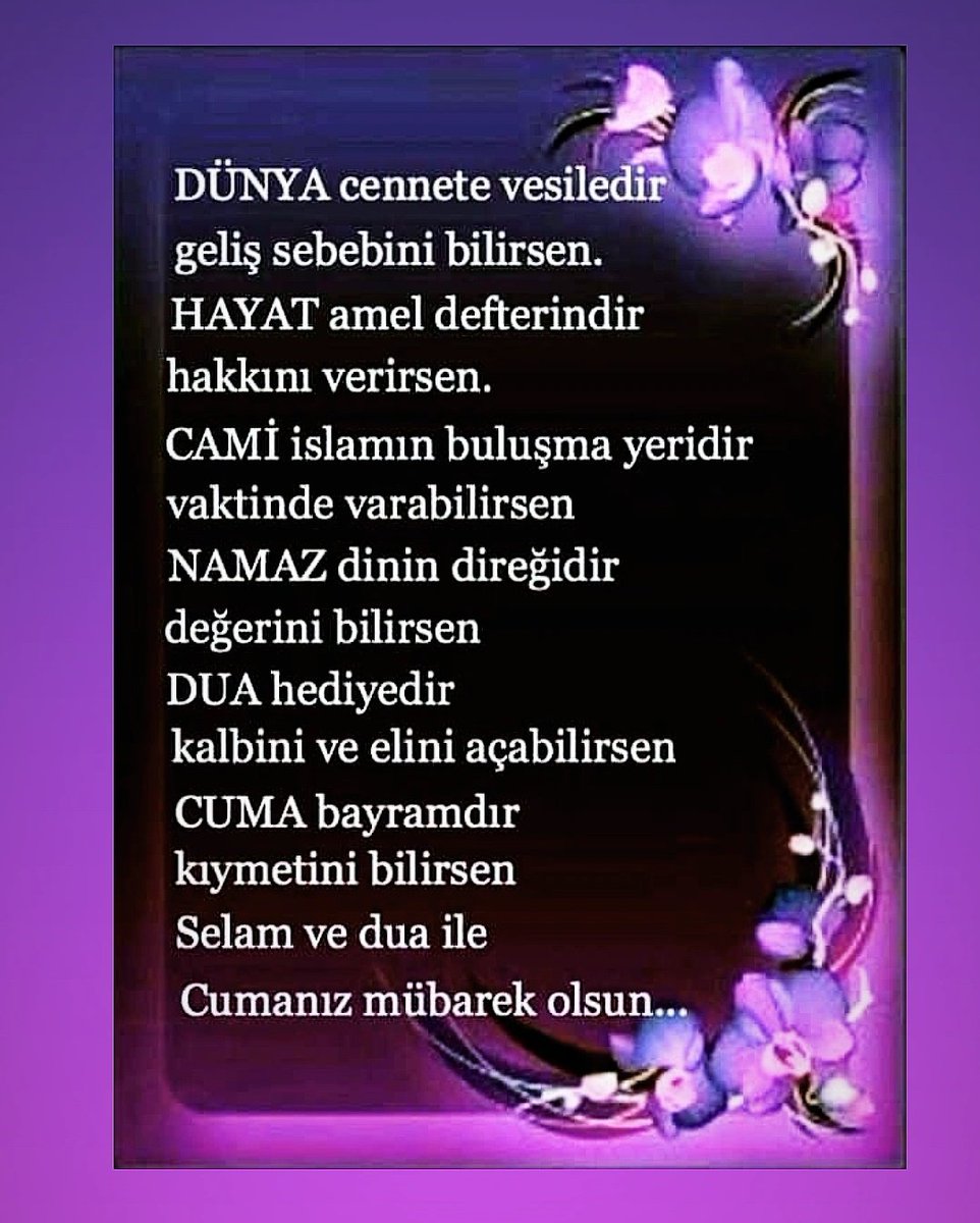 Cumamız mübarek olsun...