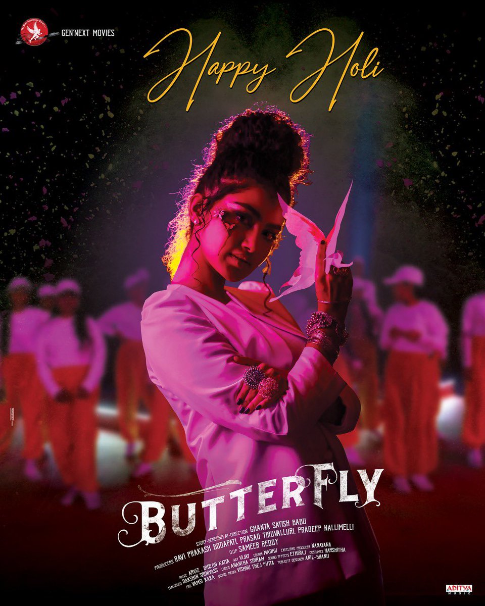 Fly high in the colours of joy.🤍 Happy Holi to Everyone ✨ #Butterfly 🦋 #ButterflyMovie @anupamahere @NihalKodhaty1 @bhumikachawlat @gsatishbabu8676 @raviprakashbod1 @24x7freeadvice @vamsikaka @adityamusic @ItsmeAvi007