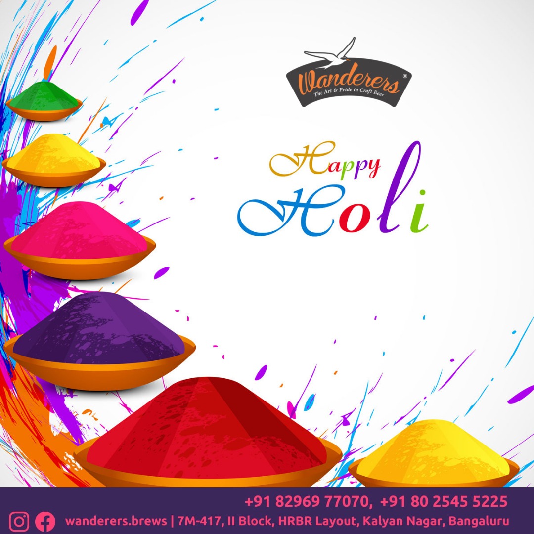 wanderersbrews's tweet photo. Wishing you everyone a very Happy Holi
.
.
 #bangalorebeerlovers #bangalorebeer #pubsofbangalore #bangalorebreweries #bangalorebrewery #pubsinbangalore #bangalorepubs #bangalore #bangalorenightlife #bangaloredays #bangalorepub #bangalorediaries #bangaloretimes #bangalorelife https://t.co/5RREnAX9Tn