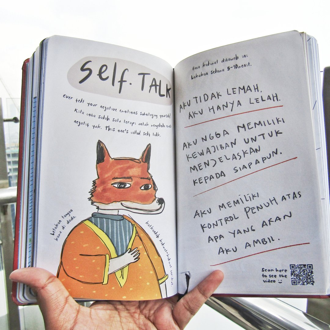 ftbsofficial's tweet photo. -Self Talk-
Aku memiliki kontrol penuh atas apa yang akan aku ambil🙂

Ini salah satu halaman yang ada di buku Psikologi Journal dari FTBS ❤️
Masih bisa di pesan via shopee ya✨
Link ada di bio🥰

#journal #journaling #mentalhealth #psikologijournal https://t.co/2s4yNGkgpB