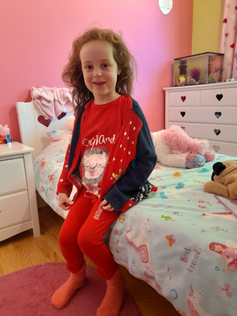 lizziesummer123's tweet photo. Millie in unicorns is not feeling very well today 🤧but is with you in spirit for red nose day x @SwingatePrimary @MissMossYear1 https://t.co/NOOK7O9wDz