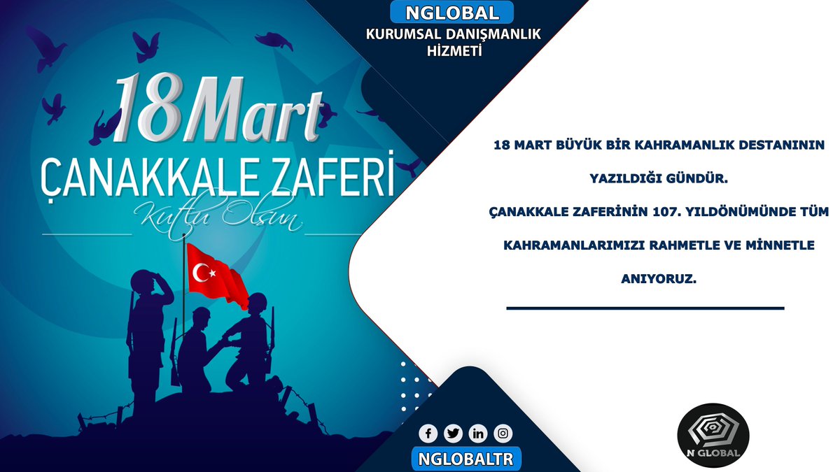 NGlobalTR's tweet photo. 18 Mart Çanakkale Zaferimizin 107. Yılı kutlu olsun!
#CanakkaleZaferi https://t.co/FXr4DCdQUx