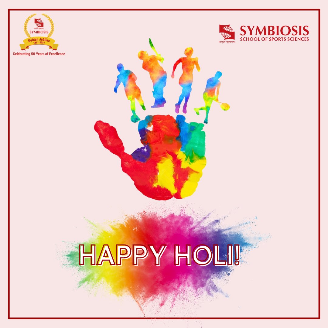 ssss_pune's tweet photo. The spirit of playing Holi never goes out of style. May this Holi 2022, fill your life with colours of happiness and joy.
Symbiosis School of Sports Sciences wishes everyone a Happy Holi.
#Holi2022 #FestivalsOfColour #SSSSPune #SportsManagement #SIU https://t.co/upKUErEyLG