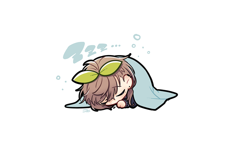1boy male focus chibi brown hair sleeping solo zzz  illustration images
