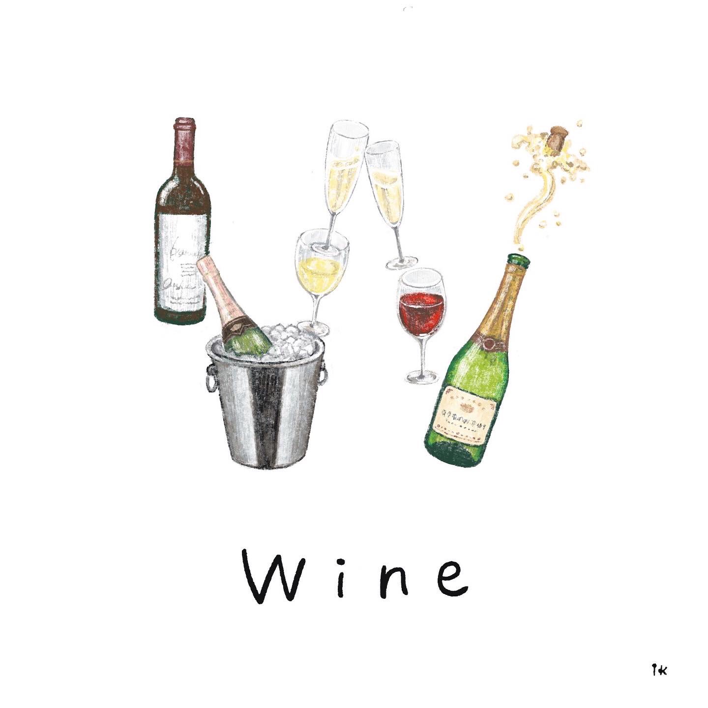 Kanako Ikegaya Ikca Drawing たべものatoz Wine 赤ワイン 白ワイン スパークリングワイン かんぱーい ちょっとwatermelonにすればよかったかなという気もします 食べ物イラスト T Co Hxfbkck1jx Twitter