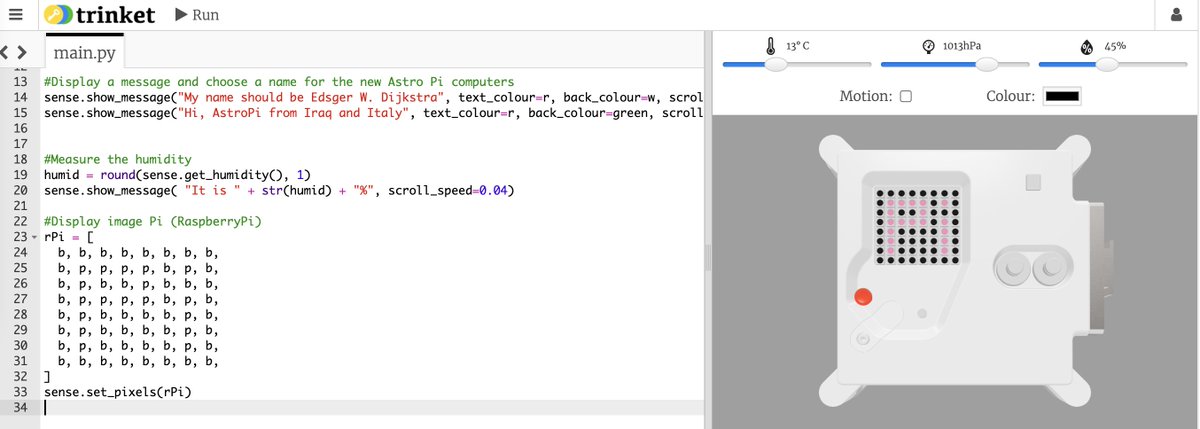 nadiaali3000's tweet image. Team J is our final team participating in the @astro_pi mission zero, they voted for Edsger W. Dijkstra and they sent a Pi to the Sky 😍 
#CoderDojoIraq @KidsDar_RAED @votanikosdojo #compvter @CoderDojoPavia