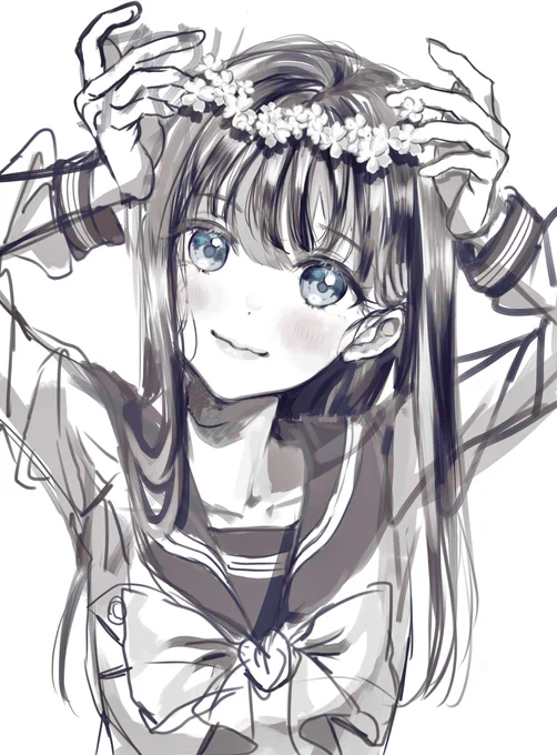 明日ちゃんらくがき
 #明日ちゃんのセーラー服 