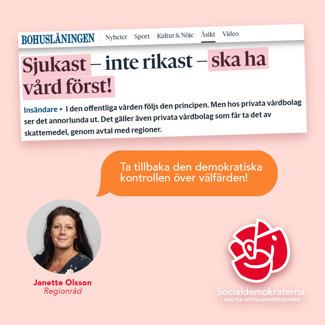 "På detta vis betalar således patienter med stora behov dubbelt upp. De betalar skatt för att få vård i tid, men en del av skattemedlen används för att finansiera förtur för helt andra patienter, medan de själva sätts på väntan."

Regionen kan bättre!