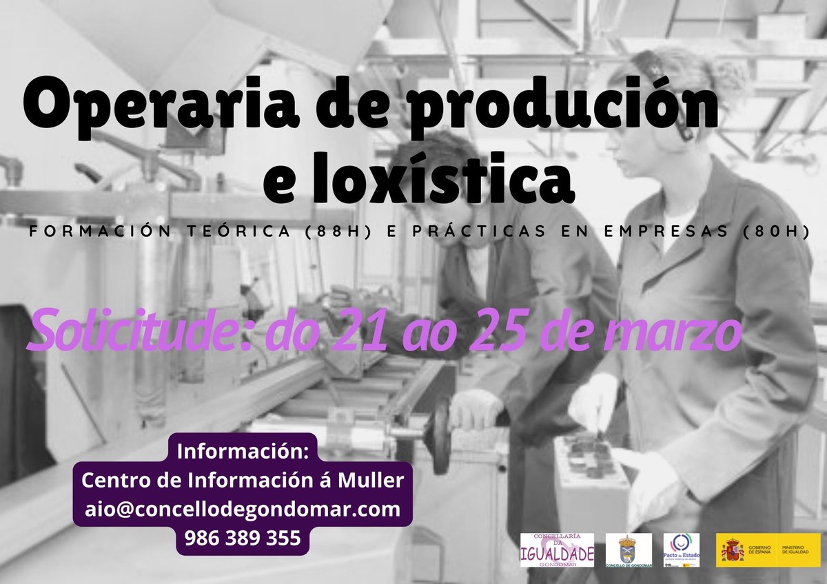 CURSO DE OPERARIA DE PRODUCIÓN E LOXÍSTICA
concellodegondomar.gal/es/inicio/nova…