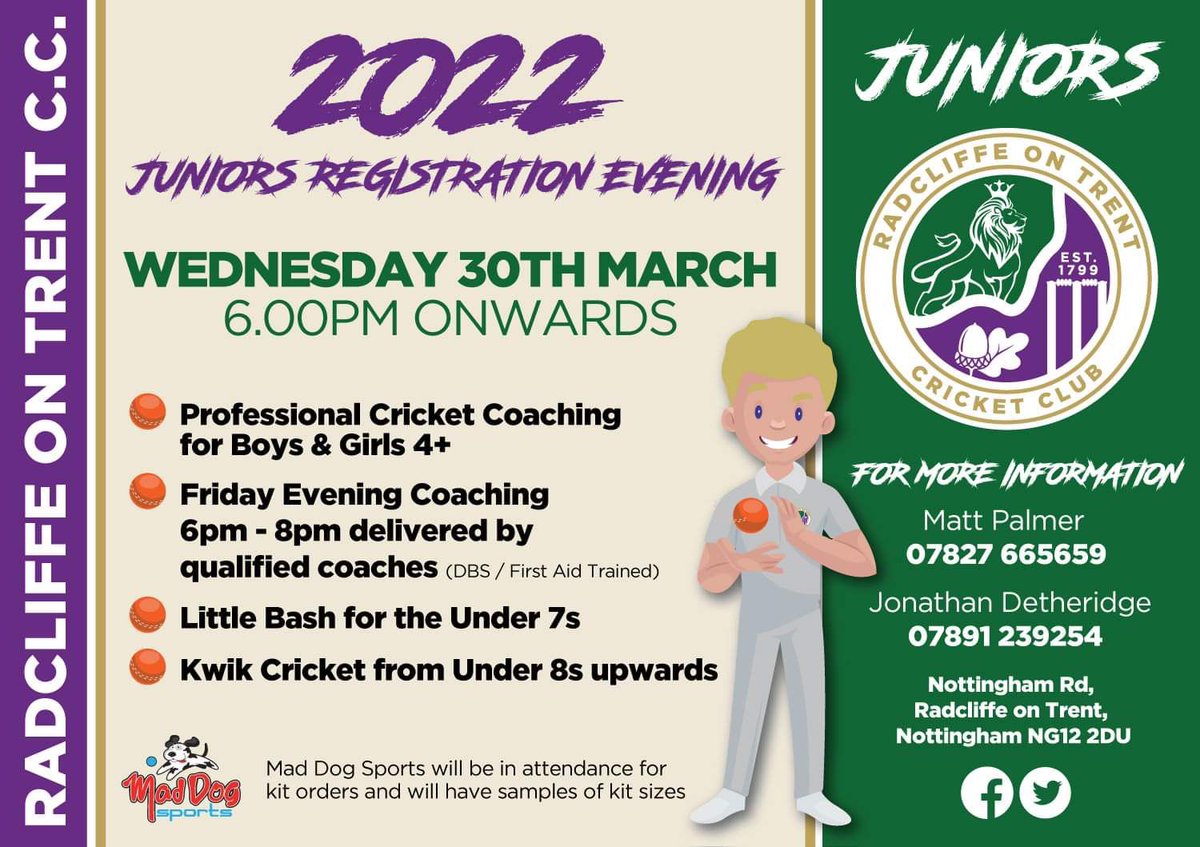 Radcliffe on Trent C.C. (@rotcricketclub) on Twitter photo Junior Registration Night 30th March, cricket for boys and girls 4+
@ROTJS <a href="/RadCommunity/">Radcliffe Community </a> <a href="/RadcliffeOTrent/">This Is Radcliffe</a> Junior Registration Night 30th March, cricket for boys and girls 4+
@ROTJS <a href="/RadCommunity/">Radcliffe Community </a> <a href="/RadcliffeOTrent/">This Is Radcliffe</a>