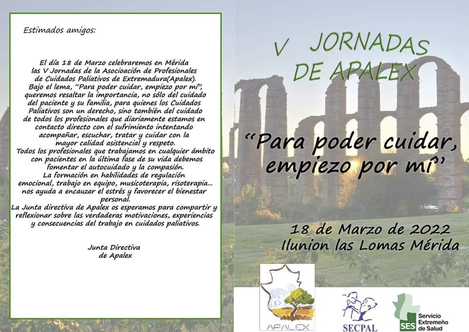 escuidados's tweet photo. Comienzan V Jornadas de #APALEX
"Para poder cuidar, empiezo por mí"
#CuidadosPaliativos #Mérida https://t.co/HcsQD5lwL8