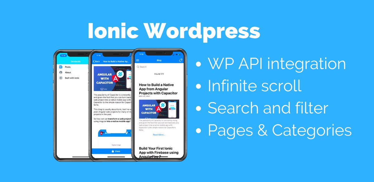 ionicacademy's tweet image. New @Ionicframework template inside the Academy: A cool Wordpress starter 🔥

-&amp;gt; ionicacademy.com