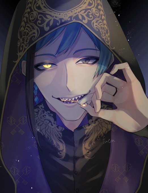 ツイステ2周年おめでとうございます!!

今年も最初に手を取った🦈でお祝い🗝✨
式典服のフードありとても良い…
#ツイステ2周年 
#twstファンアート 