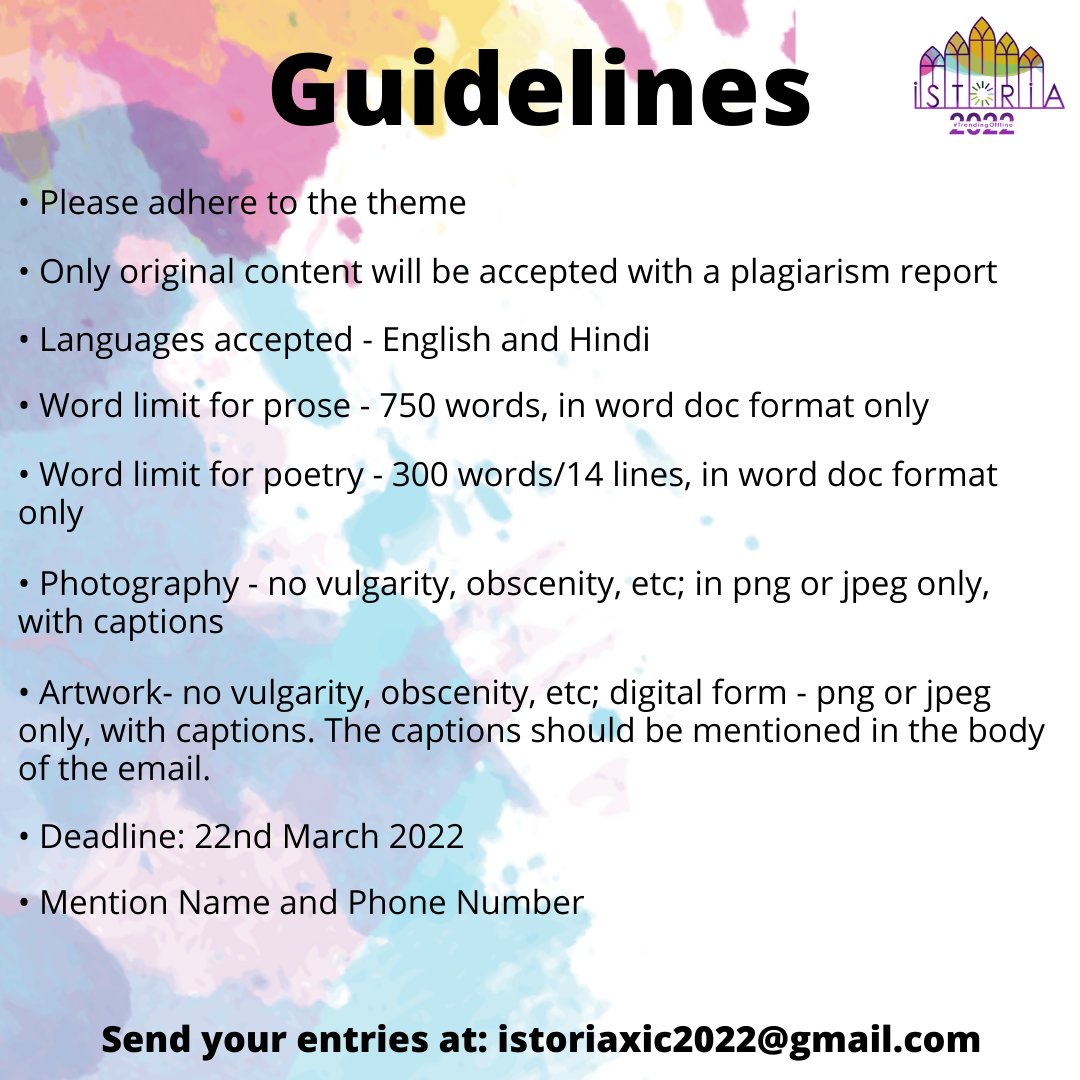 IstoriaXIC's tweet photo. Grab your chance to be a part of Istoria 2022 and start #TrendingOffline with us!
Presenting the call for entries & guidelines for Istoria's annual look book - Expresso✨
Deadline: 22nd March
(More than 1 entry allowed)
#istoria2022 #zerowasteevent #xic #Mumbai https://t.co/XEqmHnUW5e