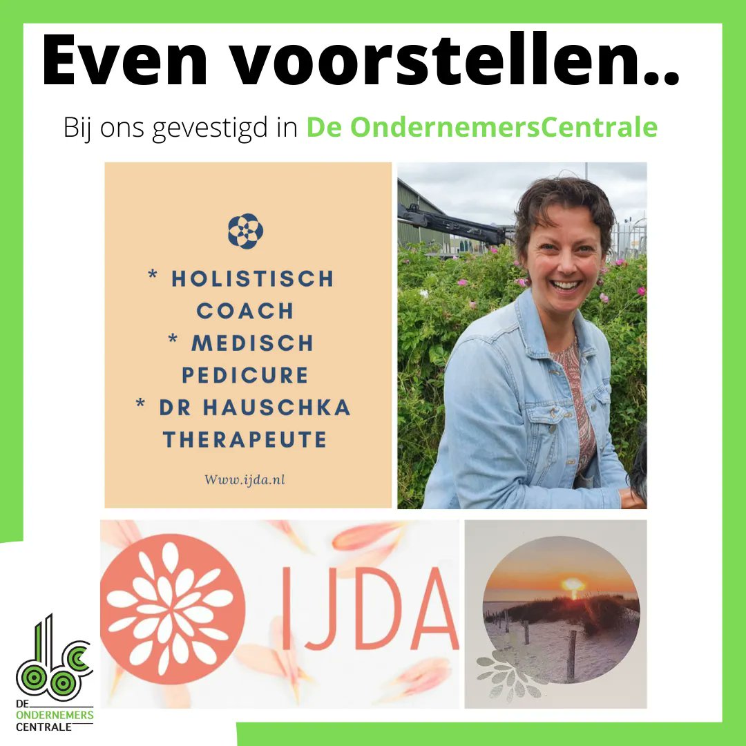EVEN VOORSTELLEN... IJDA 
"Sinds 3 jaar huur ik een ruimte in De Ondernemerscentrale,  een heerlijke plek, samen met andere ondernemers. Een echte aanrader!"
#Ondernemerscentrale #ijda #coaching #holistisch #nlp #warmenhuizen #tuitjenhorn #Alkmaar #burgerbrug #schagen #schoorl