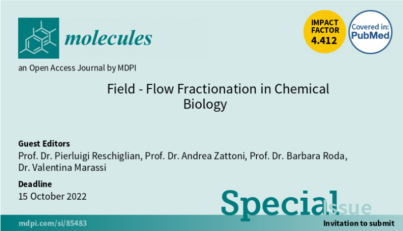 Molecules_MDPI's tweet photo. 📢 New Special Issue Open for Submissions: "Field-Flow Fractionation in Chemical Biology"
✏️ Guest edited by: Prof. Dr. Pierluigi Reschiglian, Prof. Dr. Andrea Zattoni, Prof. Dr. Barbara Roda and Dr. Valentina Marassi
👉https://t.co/TXBgB9gYG9
#fractionation
#polymer https://t.co/4iOBstitU2