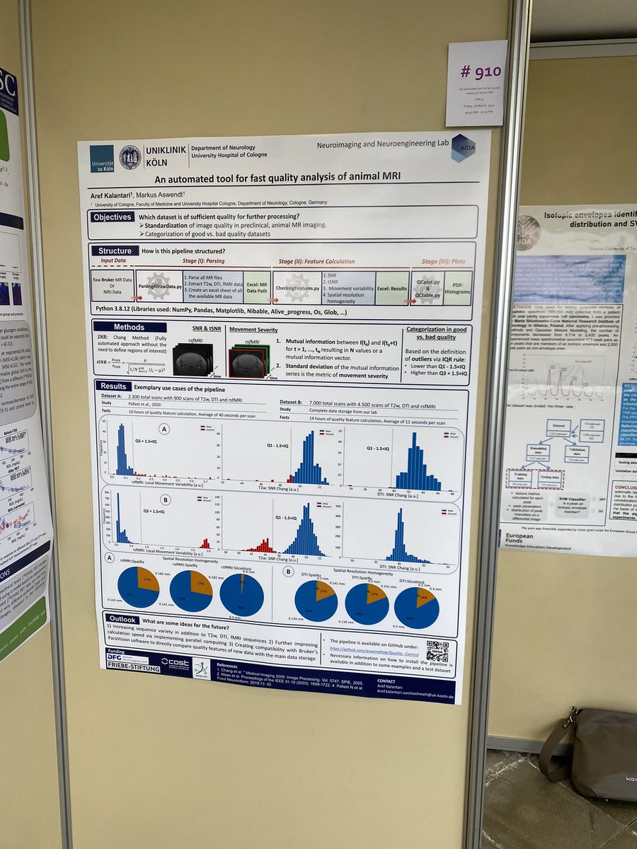AswendtMarkus's tweet photo. Last day of an exciting #EMIM2022 Don’t miss poster 910 by my PhD student Aref: how to automatically get rid of bad quality MRI data in minutes! https://t.co/M29a6T1CnG