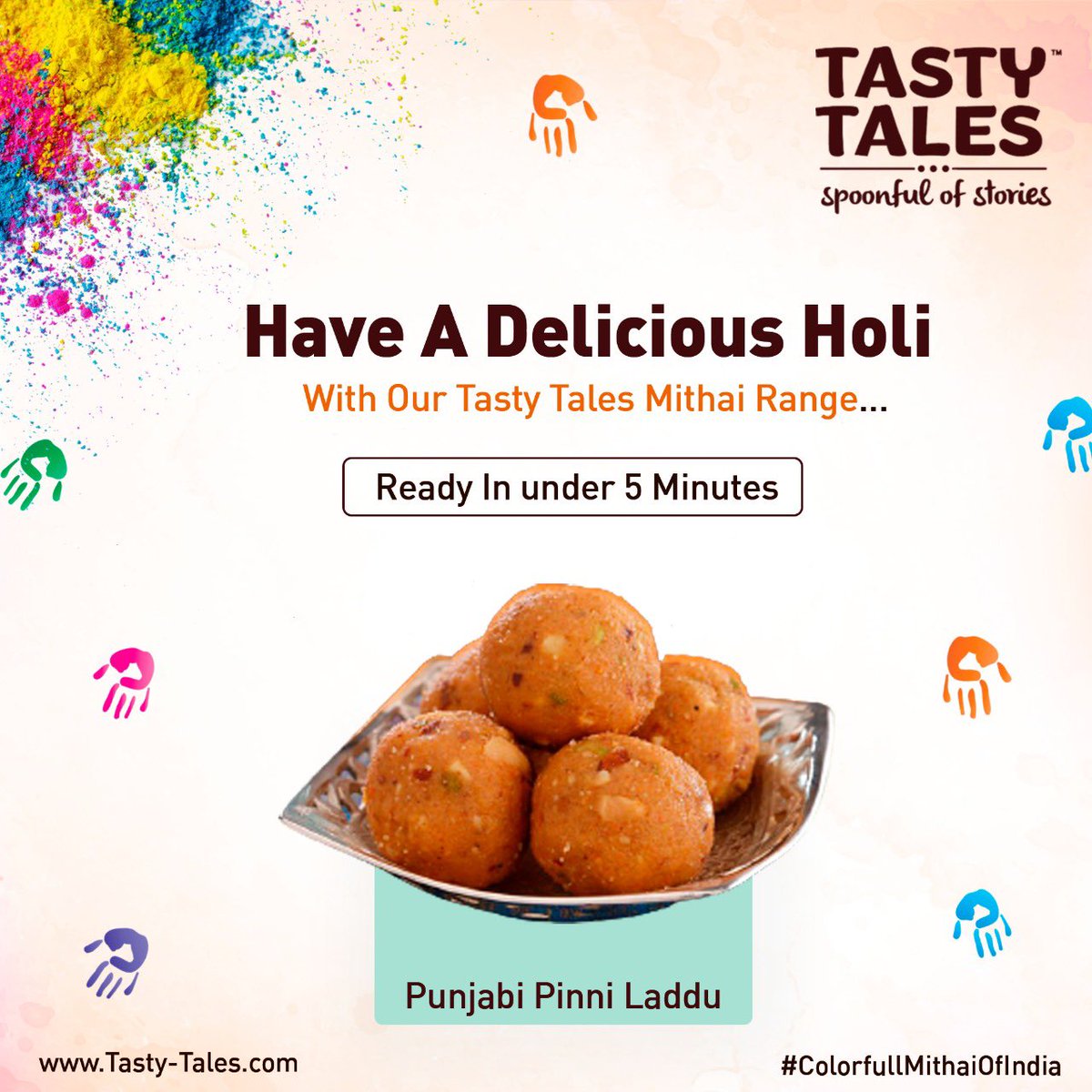 #Celebrations of #Holi are still on, Enjoy the sweet, delicious, and healthy, traditional Pinni Laddoos which is a  specialty dish ready in 5 minutes with a dash of ghee and nuts for that additional zest. What better way to finish your to relish the #Festivalofcolors ?