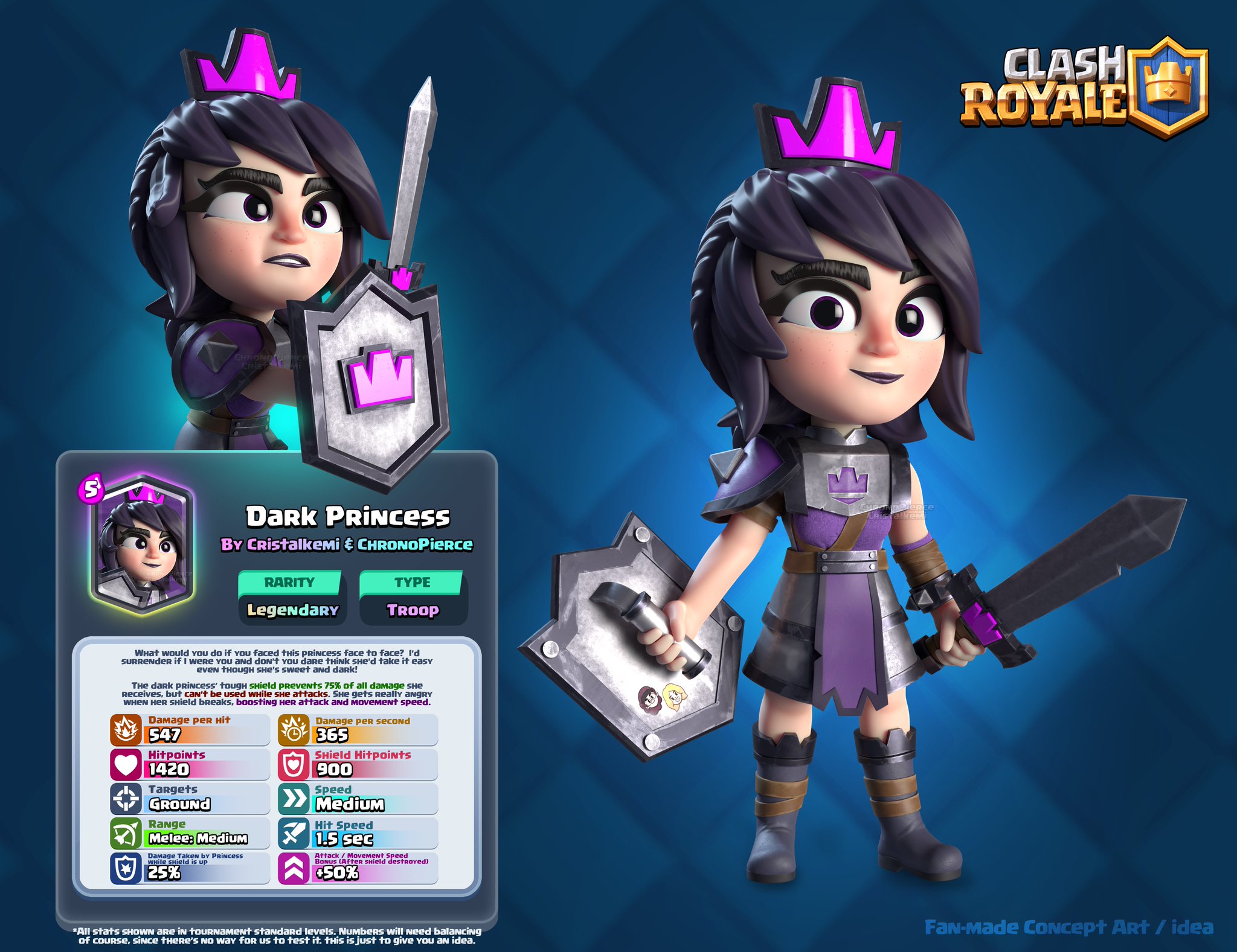 Twitter 上 的 ChronoPierce."Clash Royale - Dark Princess (Card Idea/Conc...
