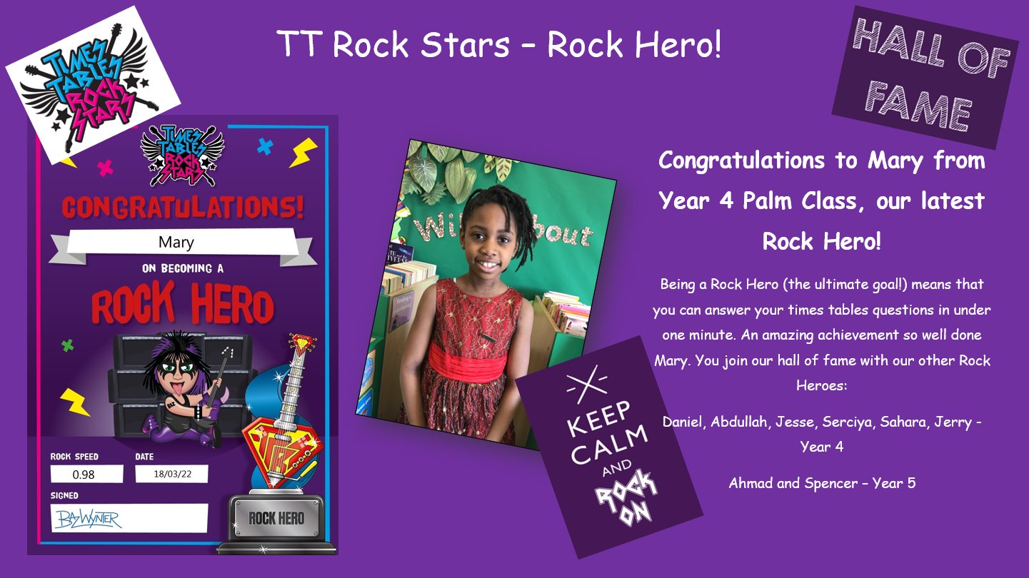 John Wood School & Nursery on Twitter "Our latest Rock Hero achieved