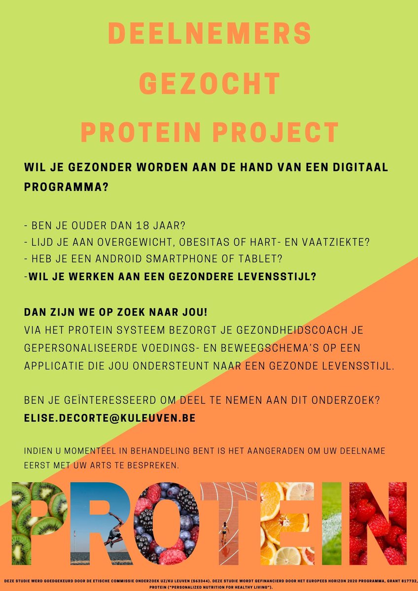 👉 Deelnemers gezocht PROTEIN-project 👈

Interesse? Aarzel dan niet om contact met ons op te nemen.

#research #science #nutrition #health #application #lifestyle