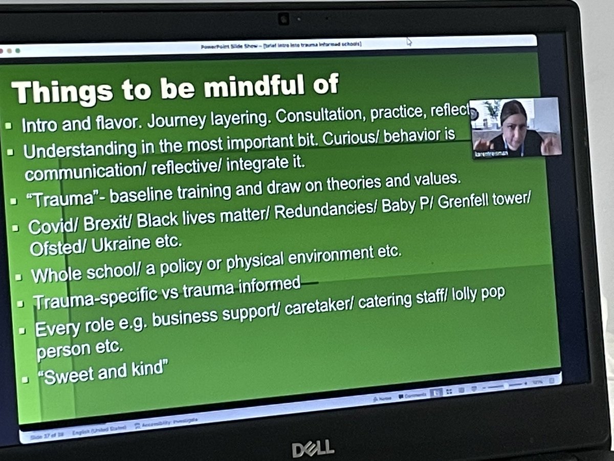 L1nda_Smith's tweet photo. So excited to be listening to @dr_treisman this morning as part of @NW_LP @mhwb_nwlp programme of #CPD ‘the importance of a trauma informed approach’ #mentalhealth #curiousnotfurious #everyinteractionisanintervention #trauma #behaviouriscommunication #everyonesrole https://t.co/Avmqo225Ur