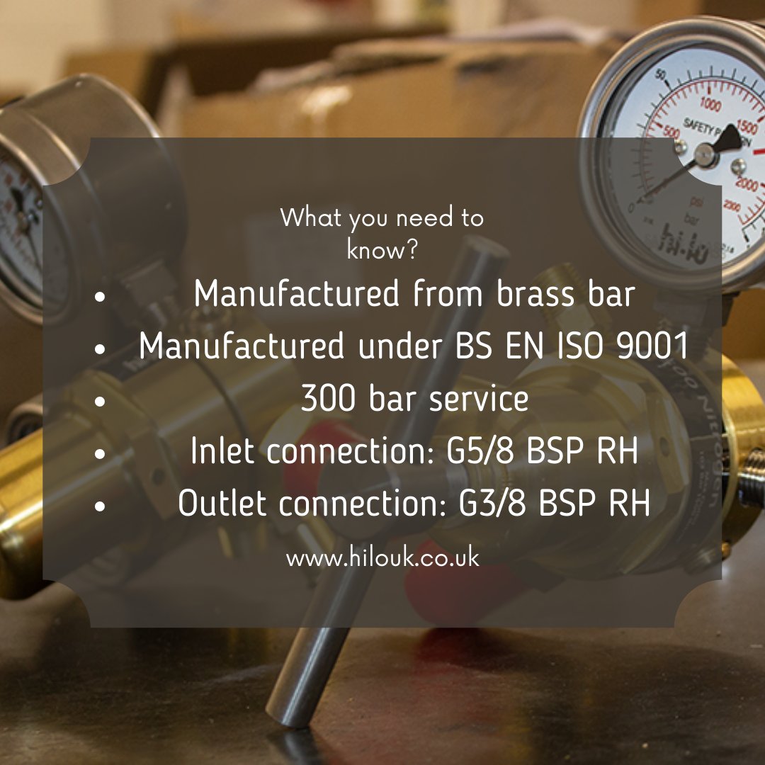 hilo_uk's tweet photo. #HighPressureRegulators? 
 
These #regulators are manufactured from brass bar under BS EN ISO 9001 with #pressuregauges that conform to BS EN 5171. 

Learn more about our high pressure regulators https://t.co/MdiQETNqYi https://t.co/w6BL5BGtHj