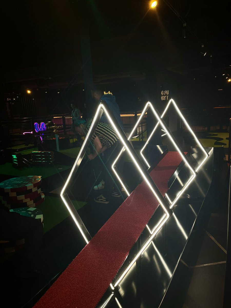 VisitCardiff's tweet photo. We were lucky enough to take a sneak peek at @Par59Cardiff before it opens today! ⛳️

You can enjoy independent street food, a premium bar and a custom-designed mini golf course boasting 9 holes!

Book your session now: https://t.co/eLORVTF2pN https://t.co/wFAHKHdg7P