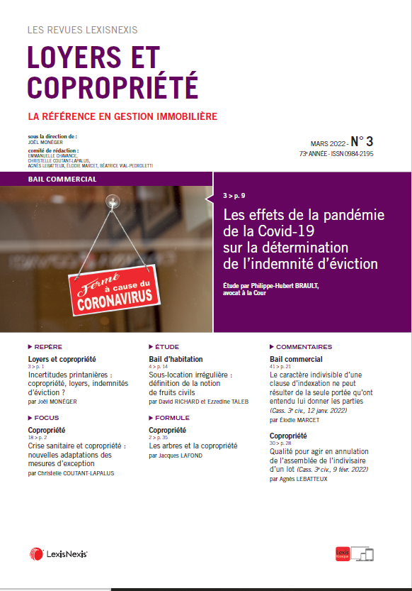 Le numéro de mars est paru ! Un très grand merci à l'ensemble de nos auteurs, notamment Me Brault pour son étude sur bail commercial et Covid et à <a href="/MonegerJoel/">Joël Monéger</a>, E. Marcet, E. Chavance, @coutant_lapalus, A. Lebatteux, B. Pedroletti, <a href="/ECruvelier/">EMMANUEL CRUVELIER</a>, J. Lafond  #bail #copropriété