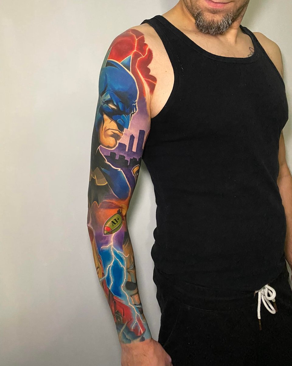 Awesome #comicbook themed #sleeve by Spendlo with #killerinktattoo supplies!

#killerink #tattoo #tattoos #bodyart #ink #tattooartist #tattooink #tattooart #comicbooktattoo #comictattoo #marveltattoo #dctattoo