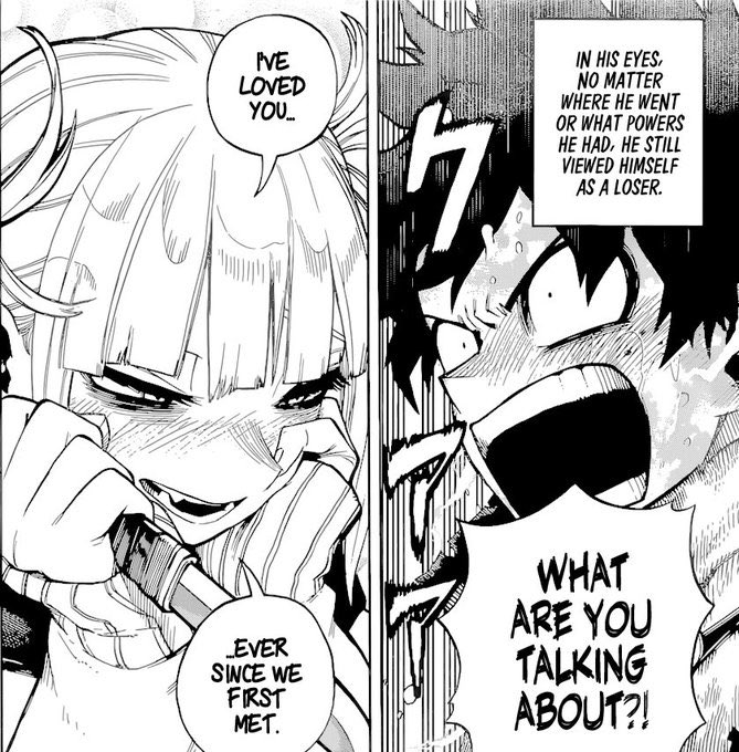 m30wzai's tweet photo. manga spoilers
•
•
•
i have a feeling this will live in my head rent free for the rest it my life
how oblivious is he help
anyways y'all will hate me for this but this is the cutest shit LOOKIT HER #MHA347 https://t.co/2BrCYFQzab