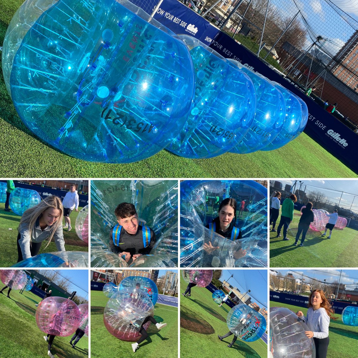 LCC14AA's tweet image. Thank you @plleedsc for a very different kind of PE lesson this afternoon for Year 11 learners. With exams on the horizon, a little stress relief is always a help - especially when you get to run into each other with giant inflatable balls ⚽️ #pe #inflatablefootball #stressrelief