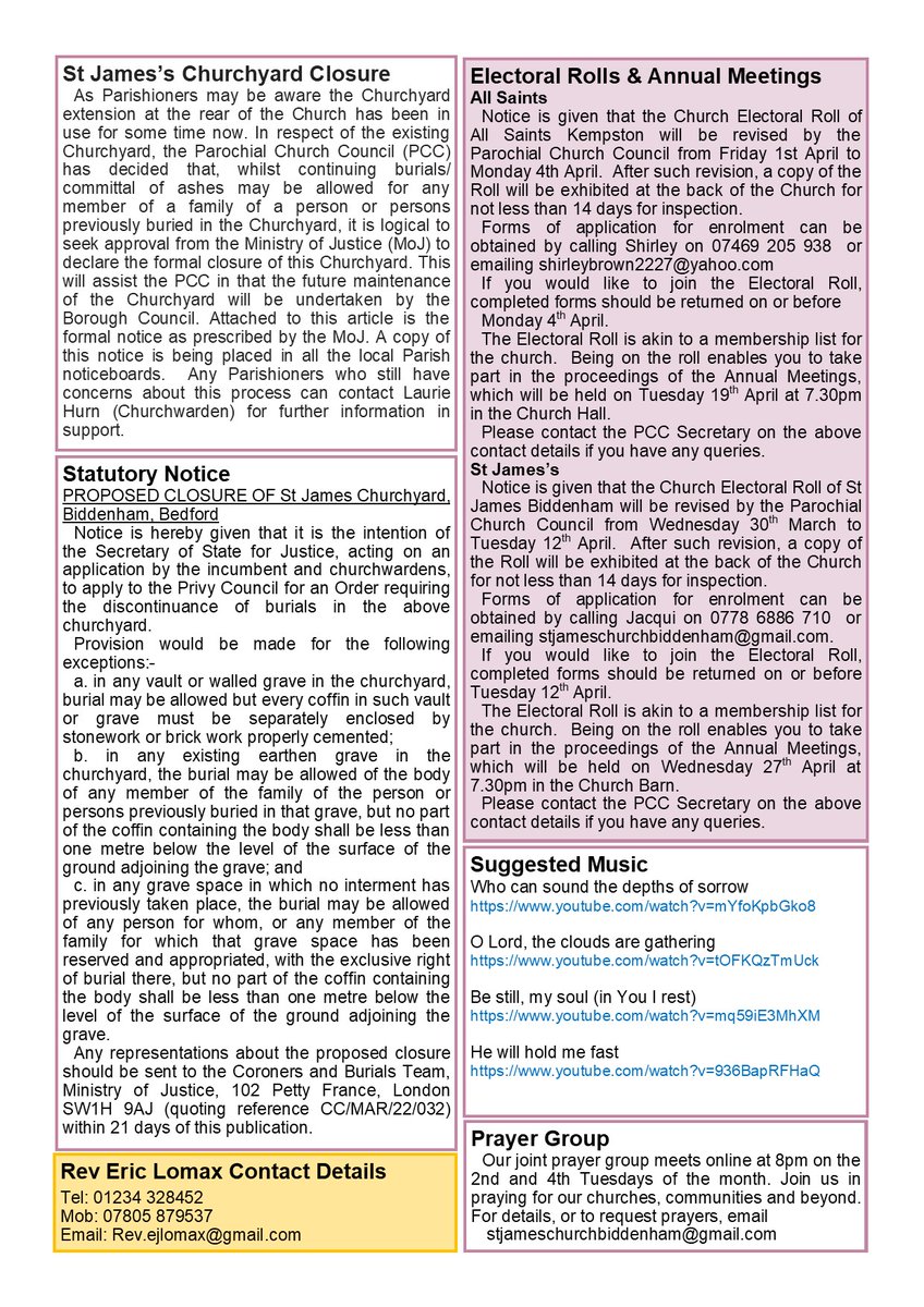 BiddenhamChurch's tweet image. This week's message and news (part 2)