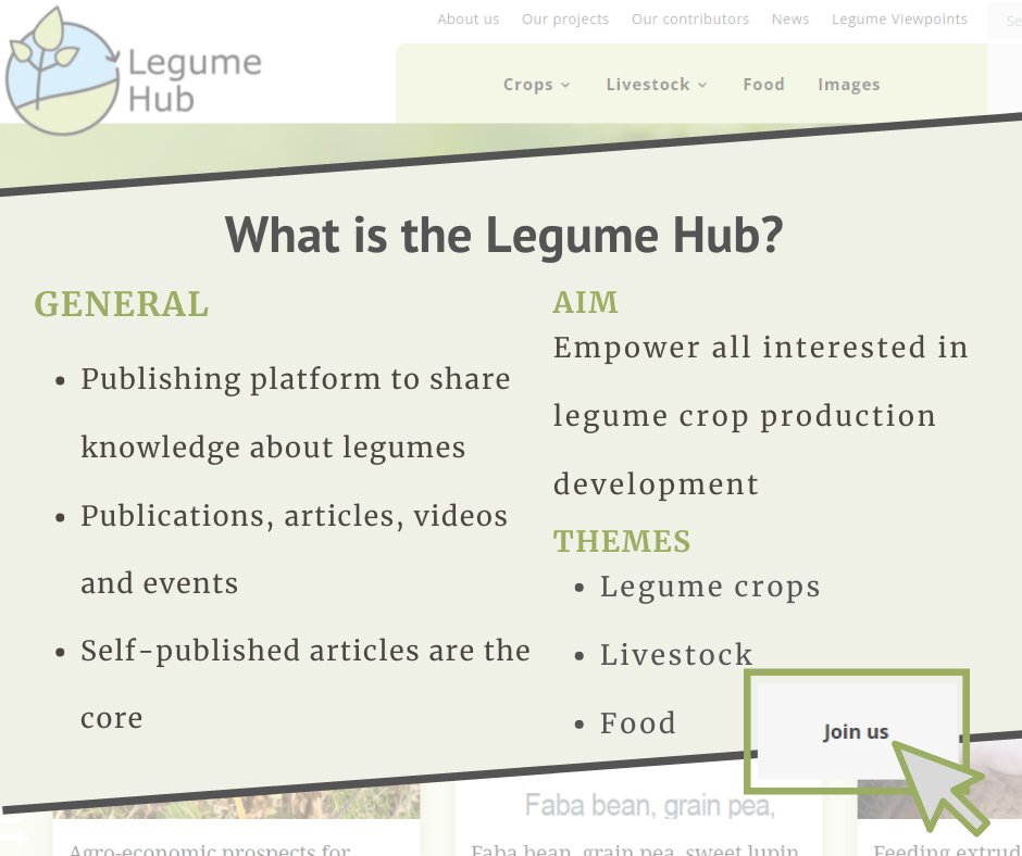 Get to know the #LegumeHub!🫘
What is the legume Hub? How can I benefit from it? How can I join and become a member?

If you want to know more, visit the Hub yourself!

The Hub ➡️ legumehub.eu/de/