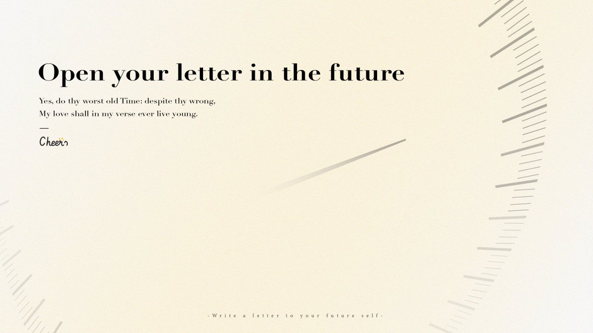 Yet, do thy worst old Time: despite thy wrong,
My love shall in my verse ever live young.

Join our special event to mint a time capsule NFT for free on the <a href="/BNBCHAIN/">BNB Chain</a>, locked till a future time by block height.

cheers.bio/capsule