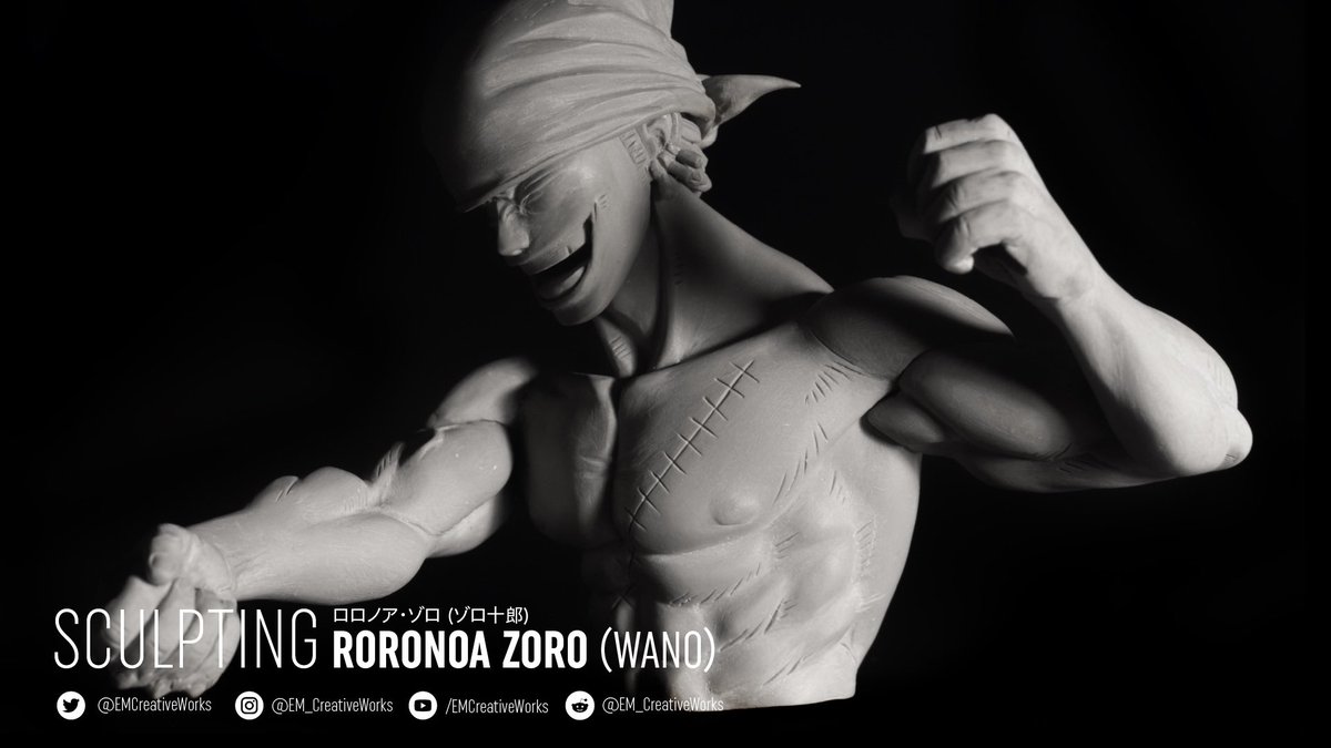 emcreativeworks's tweet photo. SCULPTING RORONOA ZORO (WANO) - Update: Torso and Arms are finally completed (including assembly joints). #onepiece #zoro #sculpting #figuremaking #toys #art #clay #roronoazoro #haki #torso making-of: https://t.co/K8HTFzjUBK https://t.co/ws2WmeXpuL