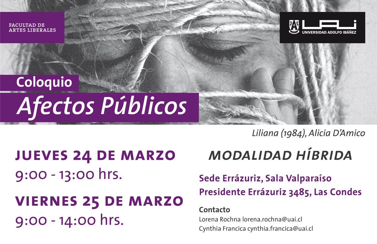LITERATURA🟣
Académicos UAI junto a especialistas nacionales e internacionales analizarán las polítcias afectivas junto con la imagen, la escritura y el lenguaje.
👉🏽bit.ly/3ikfAFm