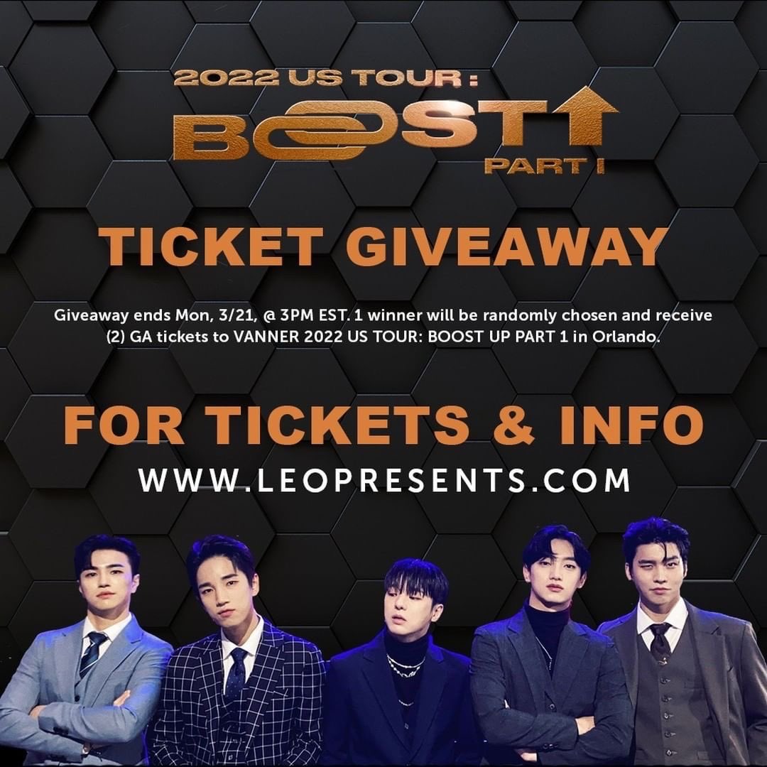 OKCreator's tweet photo. We’ve teamed up with @LeoPresents to give away 2 tickets to VANNER 2022 US TOUR: BOOST UP in Orlando on Instagram!

Enter here ➡️ https://t.co/qefDaJ1uCm

➕ For tickets &amp; more, visit https://t.co/lFJaBxcIwW

@VannerOfficial #배너 #VANNER
#VANNERinUSA #VANNERinORLANDO #OKCREATORS https://t.co/wGrFTT24Km