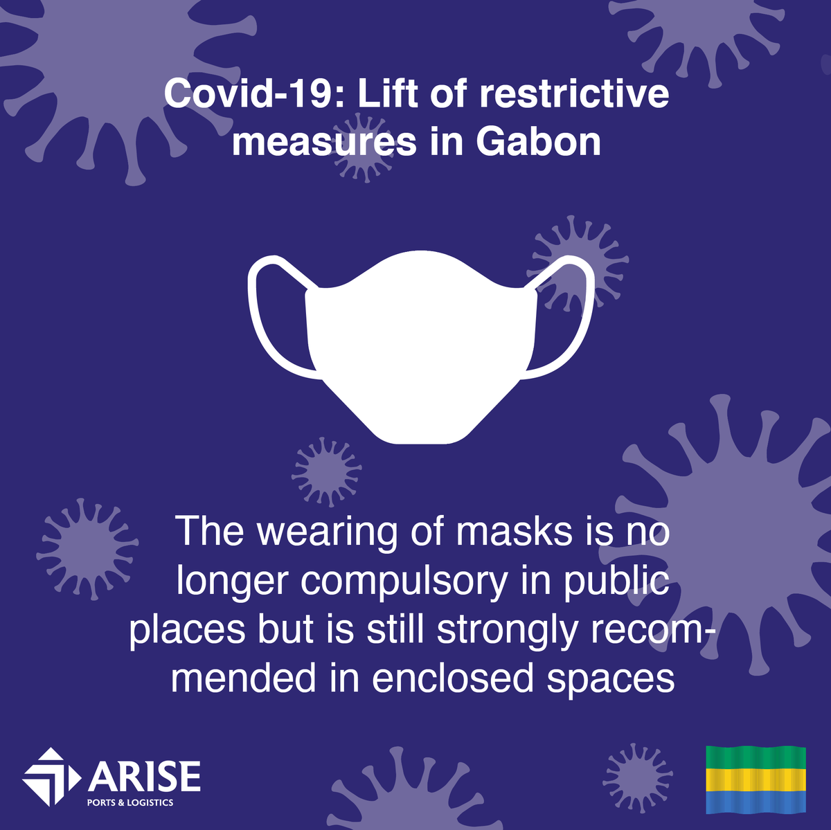 ArisePL's tweet photo. 🇬🇦 The lifting of restrictive measures against Covid 19 is now effective in #Gabon! All #ArisePL teams welcome this news which will have a beneficial impact on our activities in the New Owendo International Port (#NOIP) and the Owendo Mineral Port (#OMP). 🙏 https://t.co/kMSJShczHU