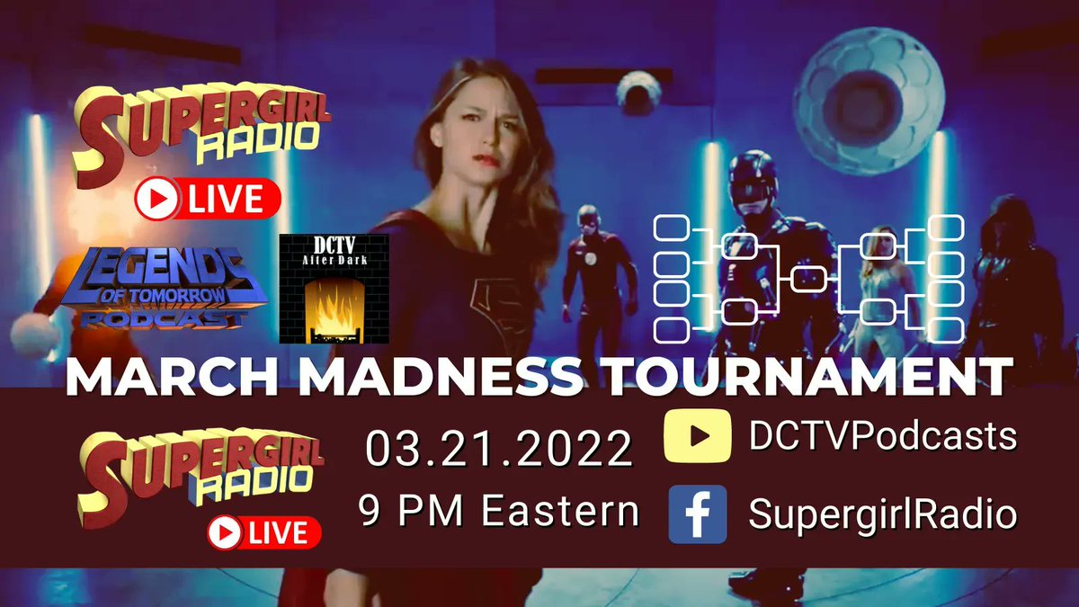 SupergirlRadio's tweet photo. MONDAY: 👉 @SupergirlRadio, @Legends_Podcast, and @DCTVAfterDark are hanging out for a #MarchMadness 🎲 Game Night! Viewers in the LIVE [and WIRED] chat will be picking the winner! 🏆

WATCH HERE: ➡️ https://t.co/0UQmlEhGQ2

#DCTV #DCFans #DCComics #Podcasting #Arrowverse https://t.co/mVms5GwHA4