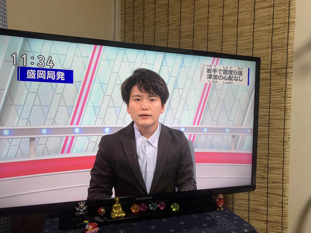 NHKアナウンサー。地震後駆け付け、視聴者に優しく声をかけてくれる姿に感動。