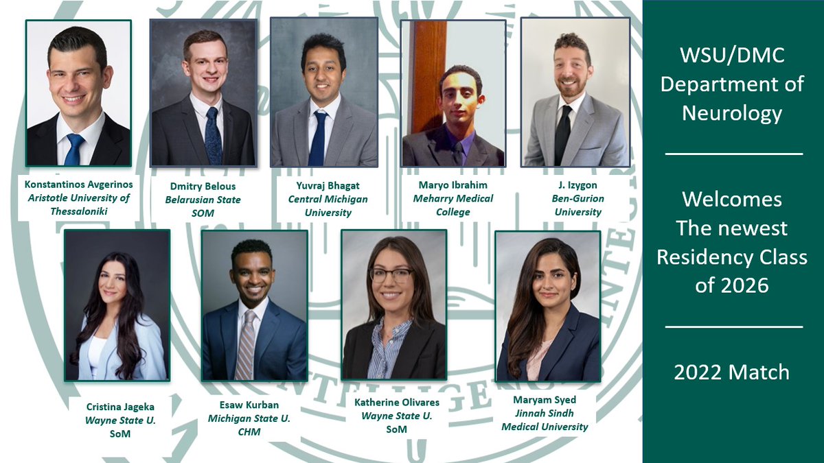 WSU/DMC Neurology Residency (@detroitneurons) on Twitter photo Delighted to congratulate and welcome the WSUSOM/DMC Neurology Residency Class of 2026. #NeuroTwitter <a href="/WayneStateNeuro/">Wayne State Neuroscience</a> <a href="/waynemedicine/">Wayne State University School of Medicine</a> Delighted to congratulate and welcome the WSUSOM/DMC Neurology Residency Class of 2026. #NeuroTwitter <a href="/WayneStateNeuro/">Wayne State Neuroscience</a> <a href="/waynemedicine/">Wayne State University School of Medicine</a>