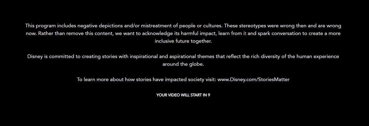 AliciaStella's tweet image. This message plays before Peter Pan on Disney+.

Maybe that recent high school drill team performance at Magic Kingdom needed one too? Disgusting.