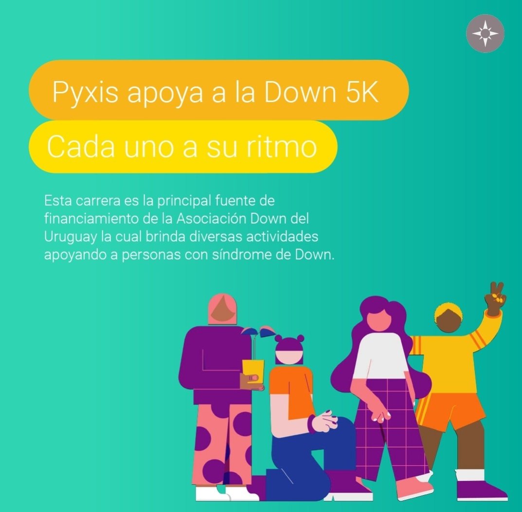 Pyxisportal's tweet image. 5️⃣K Down - Cada uno a su ritmo 🏃‍♂️🏃🏻‍♀️

Al igual que en años anteriores, Pyxis apoyará la Down 5K, organizada por la @AsocDownUY. Un evento familiar bajo el lema “cada uno a su ritmo”, para correr cuando quieras, donde quieras 💪🏼