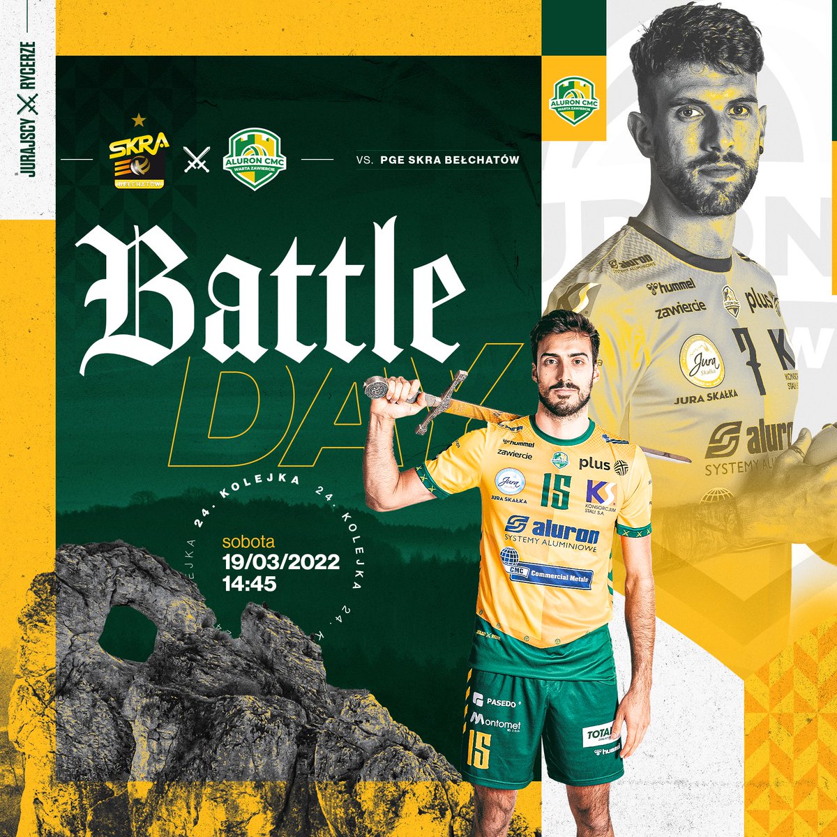 AluronCMC's tweet photo. #BattleDay 🔥
⌚️ 14:45
🆚 @_SkraBelchatow_
📍 Hala Energia
📺 @polsatsport
⏰ 14:15 #PreBattle na https://t.co/stWFt7pSSh 🗣📹
🏐 @PlusLiga_, 24. kolejka
#️⃣ #BELZAW
#JurajscyRycerze⚔️ #PlusLiga https://t.co/1qdrxXnitU