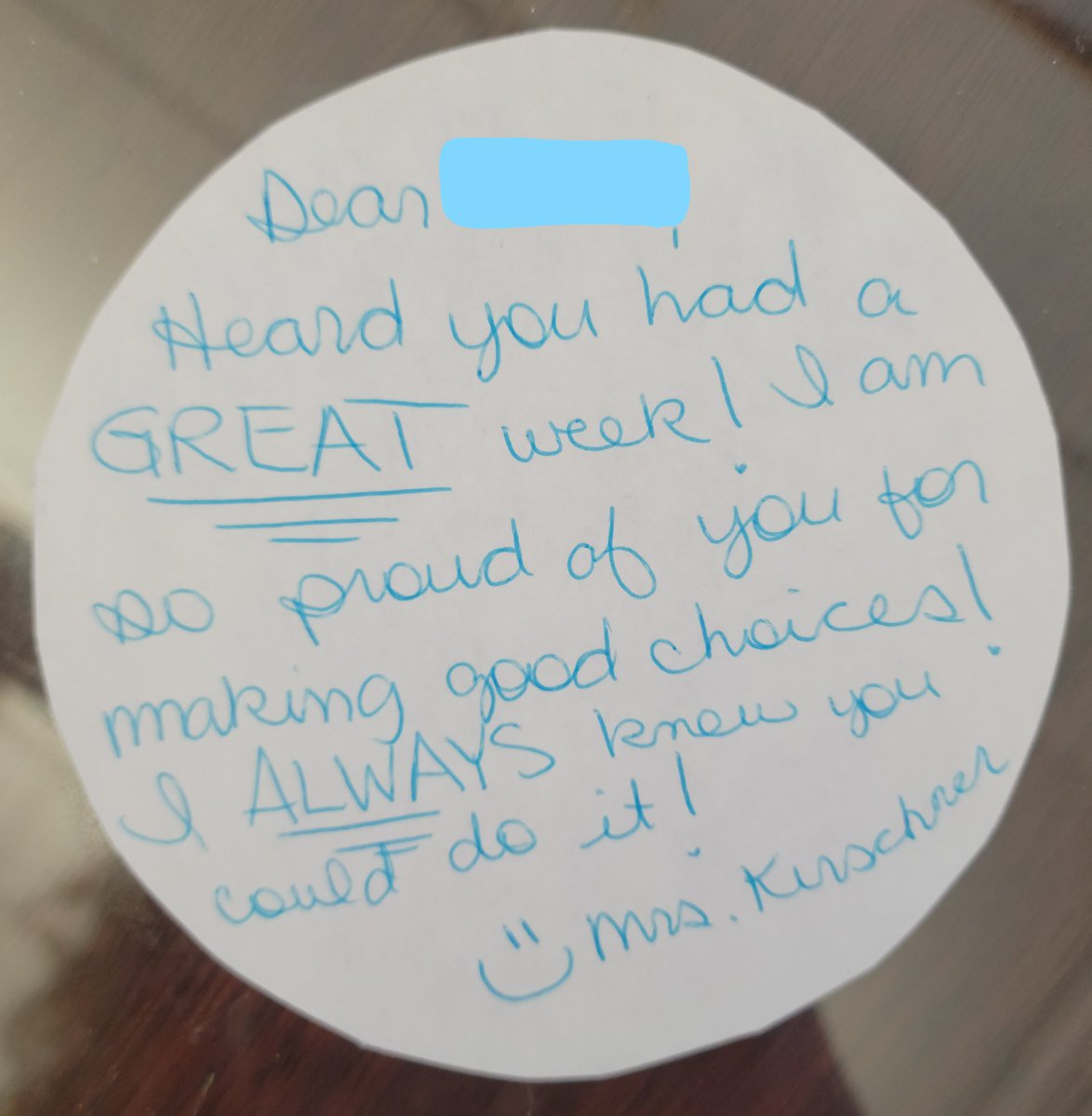 CES_AP_Kirsch's tweet photo. I love seeing the look on Ss' faces when I give these out! #ConnectionsMatter #SEL #MakeADifference #RecognizeThePositive https://t.co/h1n24UuGmU