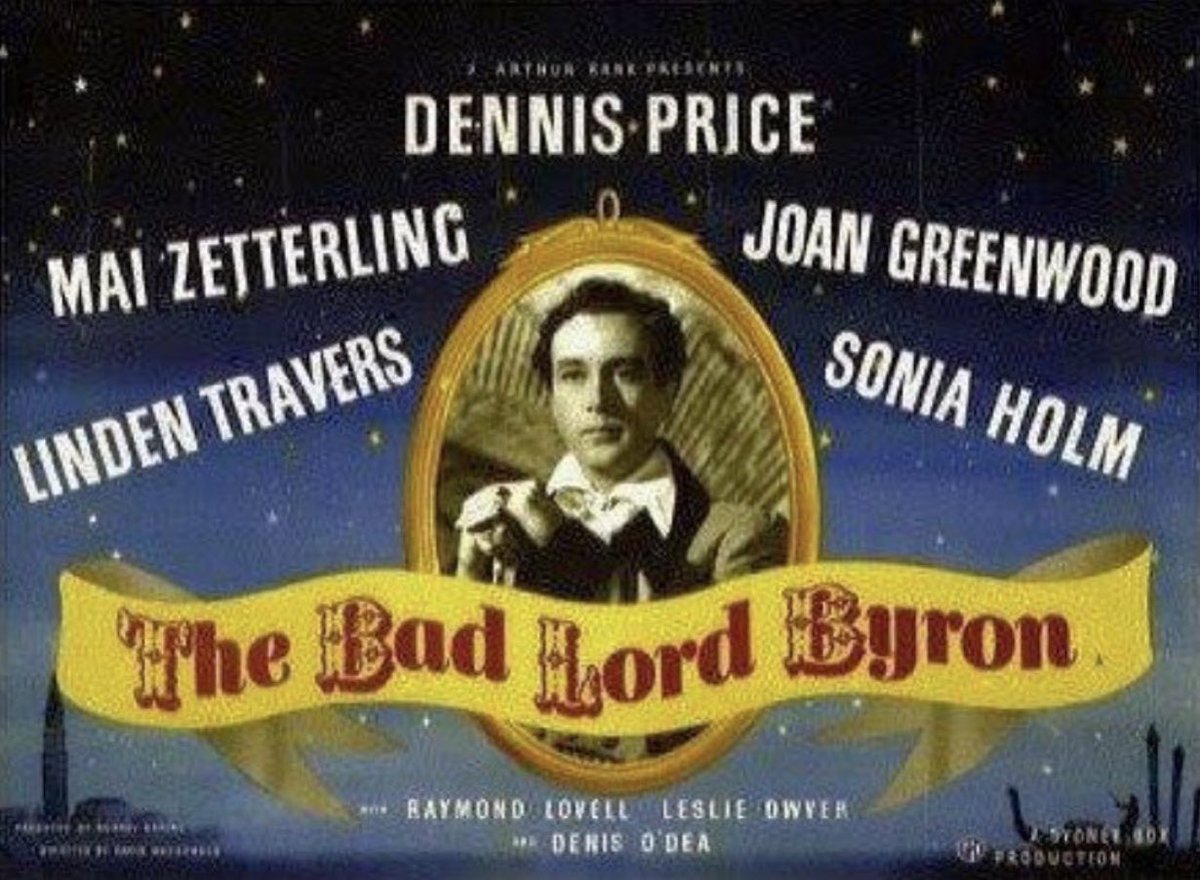 SaveRedlandLibr's tweet photo. 11:50am TODAY on @TalkingPicsTV
The 1949 #Historical #Drama film🎥 “The Bad Lord Byron” directed by #DavidMacDonald & written by Paul Holt, Laurence Kitchin, Peter Quennell, Anthony Thorne & Terence Young
🌟#DennisPrice #MaiZetterling #JoanGreenwood #LindenTravers #SoniaHolm https://t.co/TrKOOgvmfA