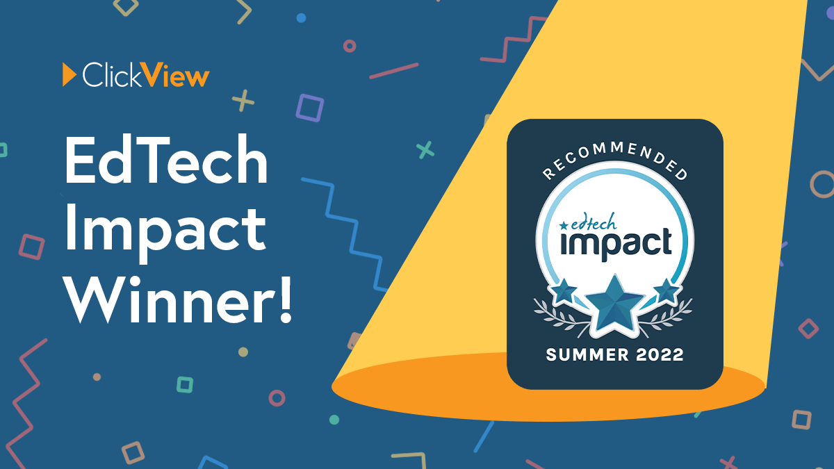 ClickView are proud to announce that we are named as one of the EdTech Impact Winners! 🎉 

We strive to continuously create high quality content and educational resources, and this just makes our day! Thank you to all who recommended ClickView 💖