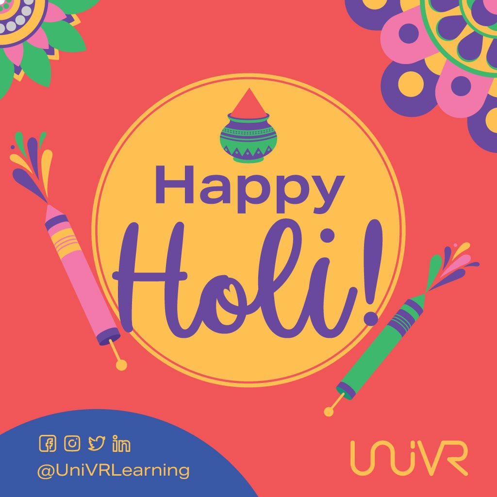 univrlearning's tweet photo. Happy Holi! 🎊🎉 

#Holi2022 #HappyHoli #HappyHoli2022 #FestivalofColours #Colours #Colors #GoodOverEvil #Celebration https://t.co/thElwS6wpr
