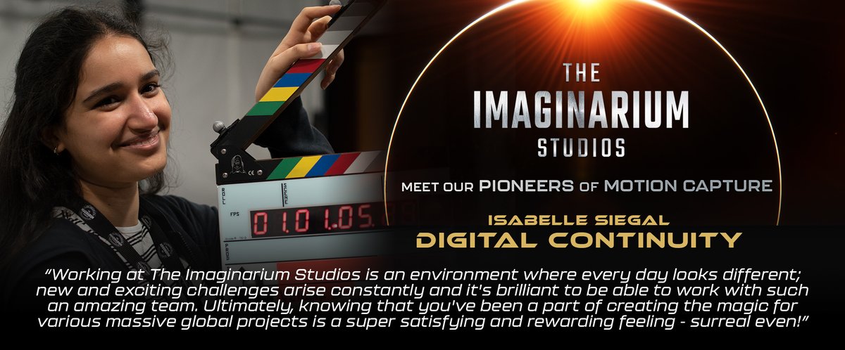 Imaginarium_UK's tweet photo. ---RECRUITMENT WEEK---

Isabelle is a highly valued member of the team who works with Digital Continuity here at IMS. Read what she has to say about her experience working with us.

Apply at: pioneers@imaginariumstudios.co.uk or on our LinkedIn!
#London  #motioncapture  #pioneers https://t.co/ZoIrCqkbB4